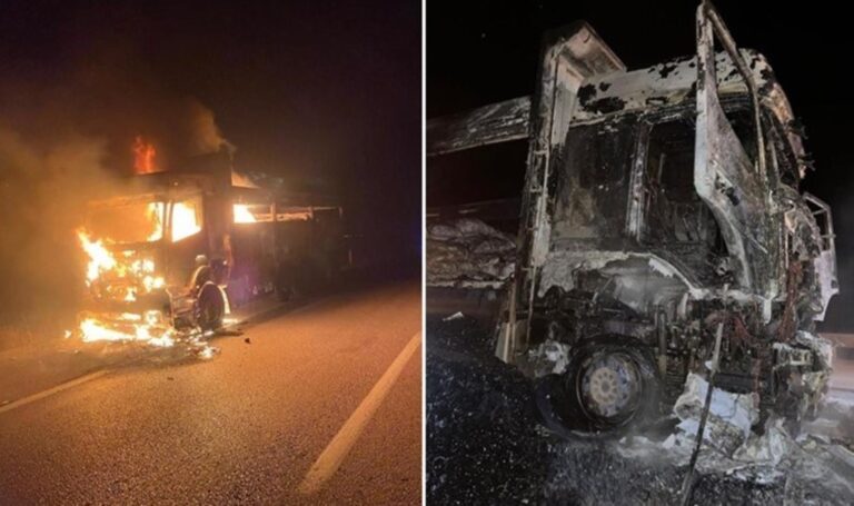 Hareket halindeki kamyon alev aldı: 2 yaralı! – Türkiye'den son dakika haberleri